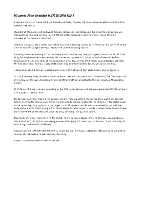 A preview of a PDF biography for Sneddon, James Allan